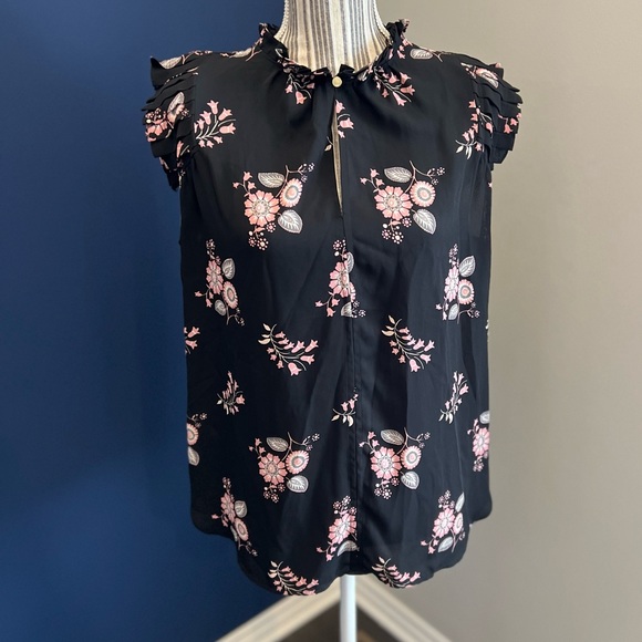 Loft Floral Ruffle Shell - Picture 1 of 9